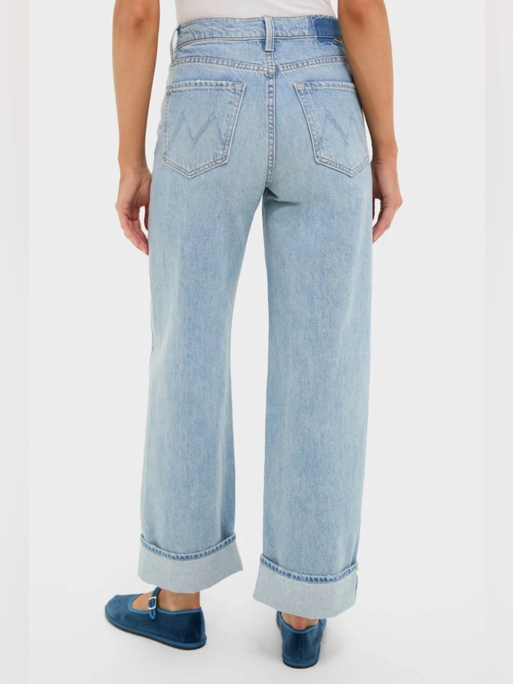 MOTHER The Dodger Button Hover Cuff Jeans in I Could Care Less - Picture 4 of 9